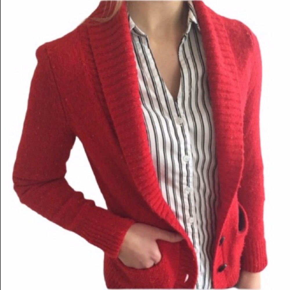 American Eagle Outfitters Red Cardigan Sweater